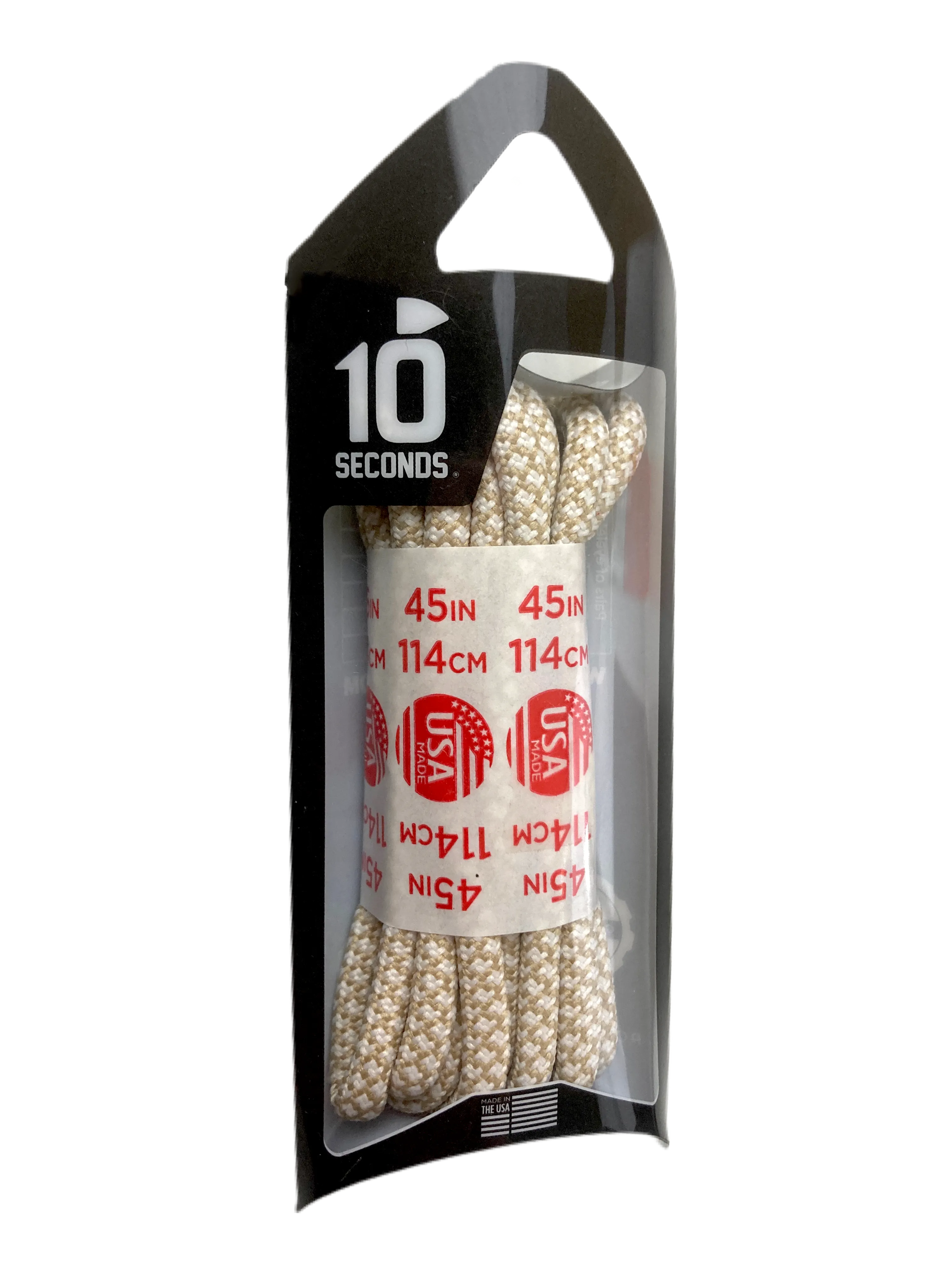 10 Seconds ® Athletic Jumbo Round Laces | Ivory/Sand Honeycomb