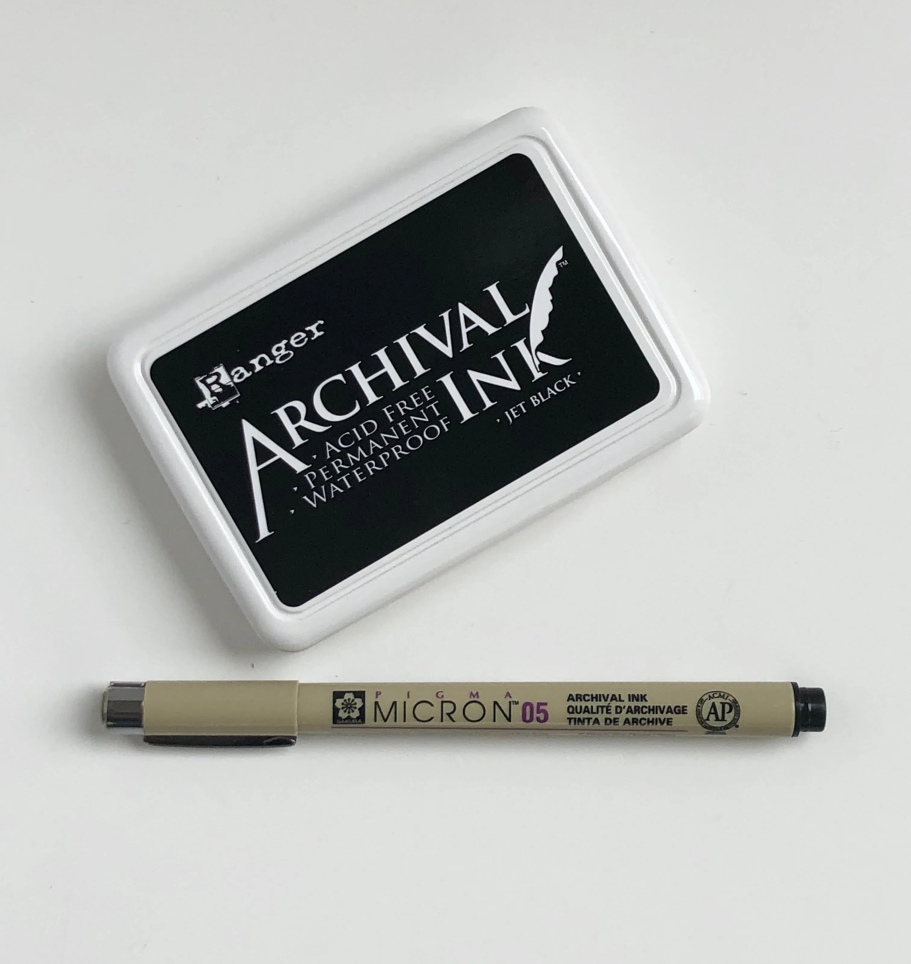 Archival Inkpad and Micron Pen