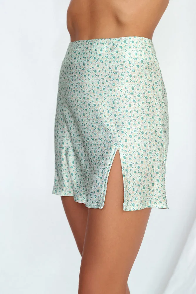 Back In The 70s Mini Skirt Lime