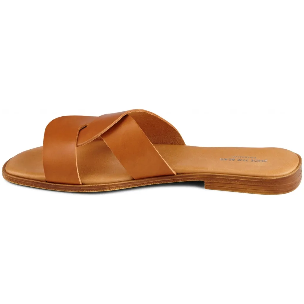 Bay sandal leather - COGNAC