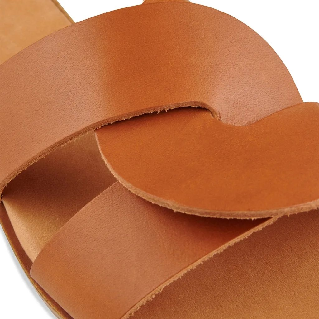 Bay sandal leather - COGNAC