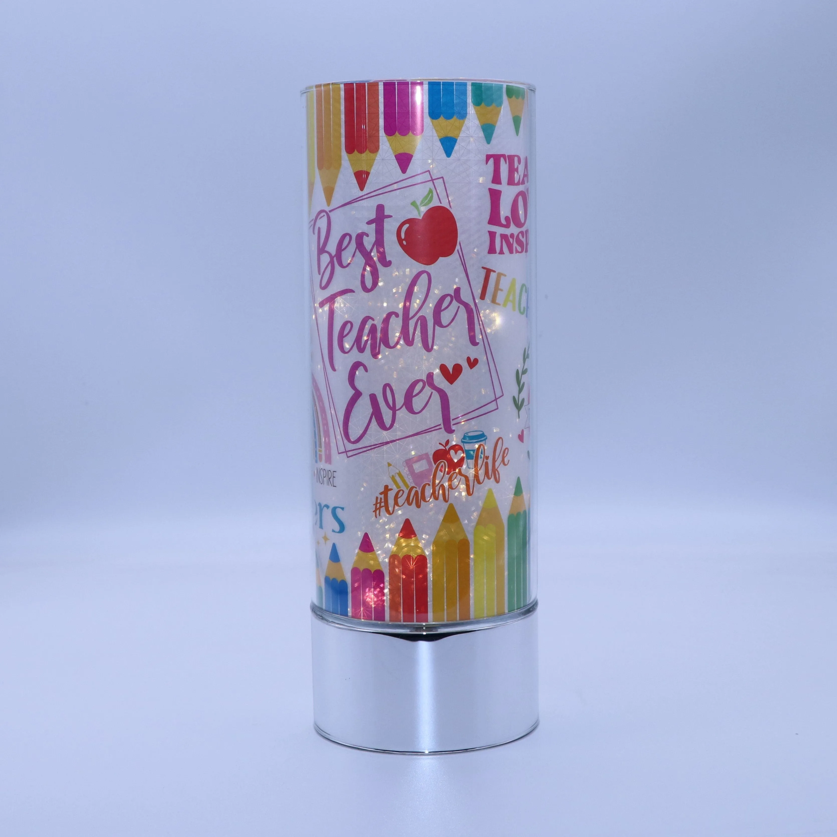 Best Teacher Ever Insert for use with Sparkle Glass® Accent Light