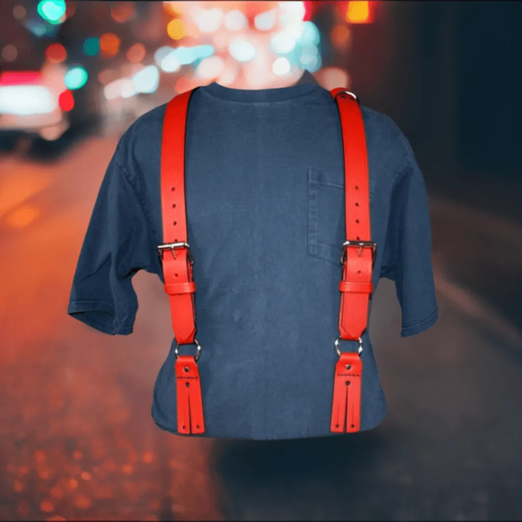 Boston Leather Firefighter's Suspenders -  Button Attachment