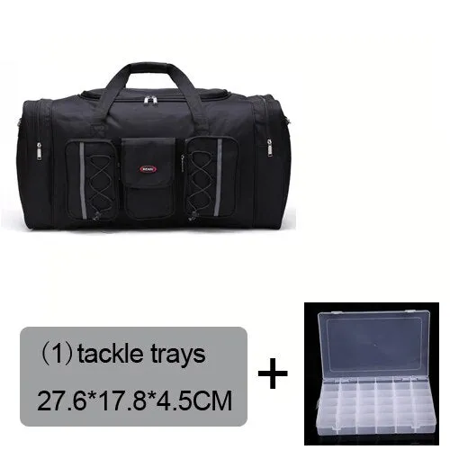 Fishing Bag Large Capacity 70L Multifunctional Reel Bag Backpack Outdoor Fishing Tackle Bag Lure Trays Boxes 65*30*35 cm