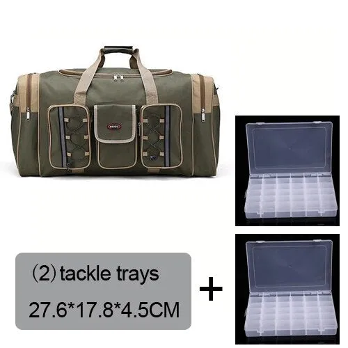 Fishing Bag Large Capacity 70L Multifunctional Reel Bag Backpack Outdoor Fishing Tackle Bag Lure Trays Boxes 65*30*35 cm