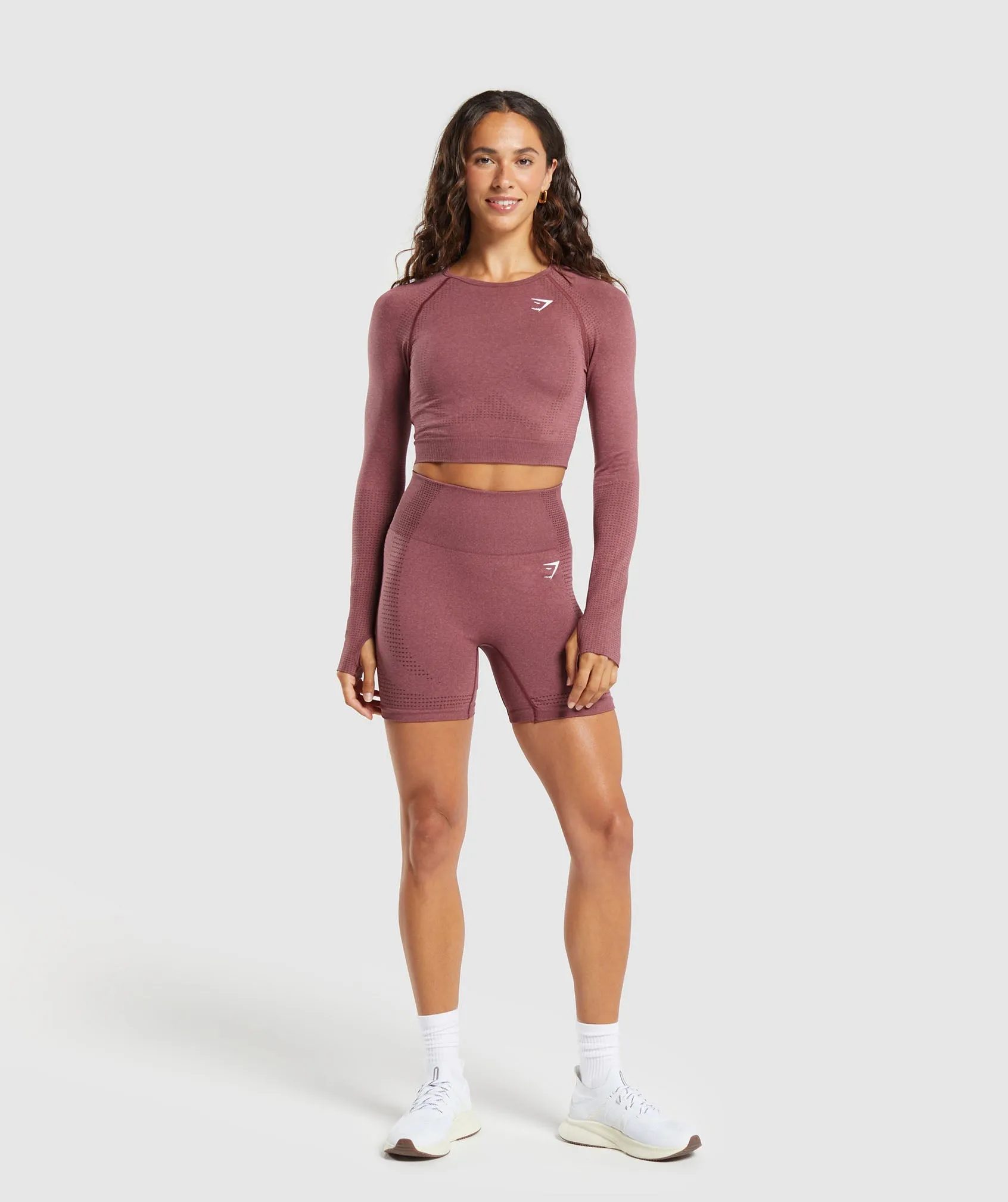 Gymshark Vital Seamless Shorts - Burgundy Pink /Marl