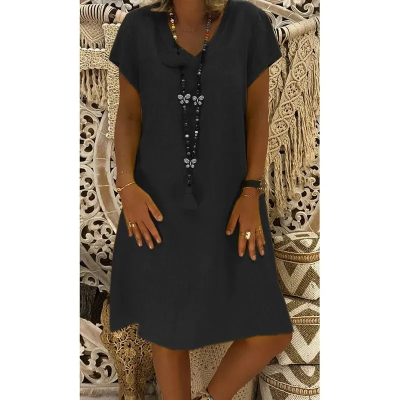 Hot Sale 49% OFFCasual V Neck Midi Dress