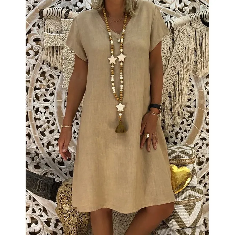 Hot Sale 49% OFFCasual V Neck Midi Dress