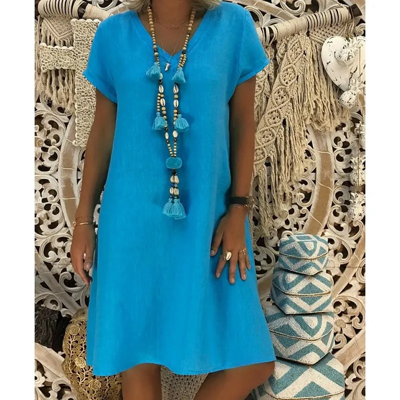 Hot Sale 49% OFFCasual V Neck Midi Dress