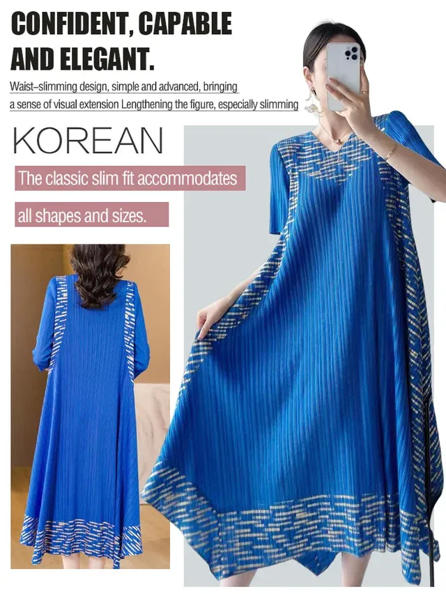 Hot Sale 58% OFFMiyake Vintage Print Pleated Dress