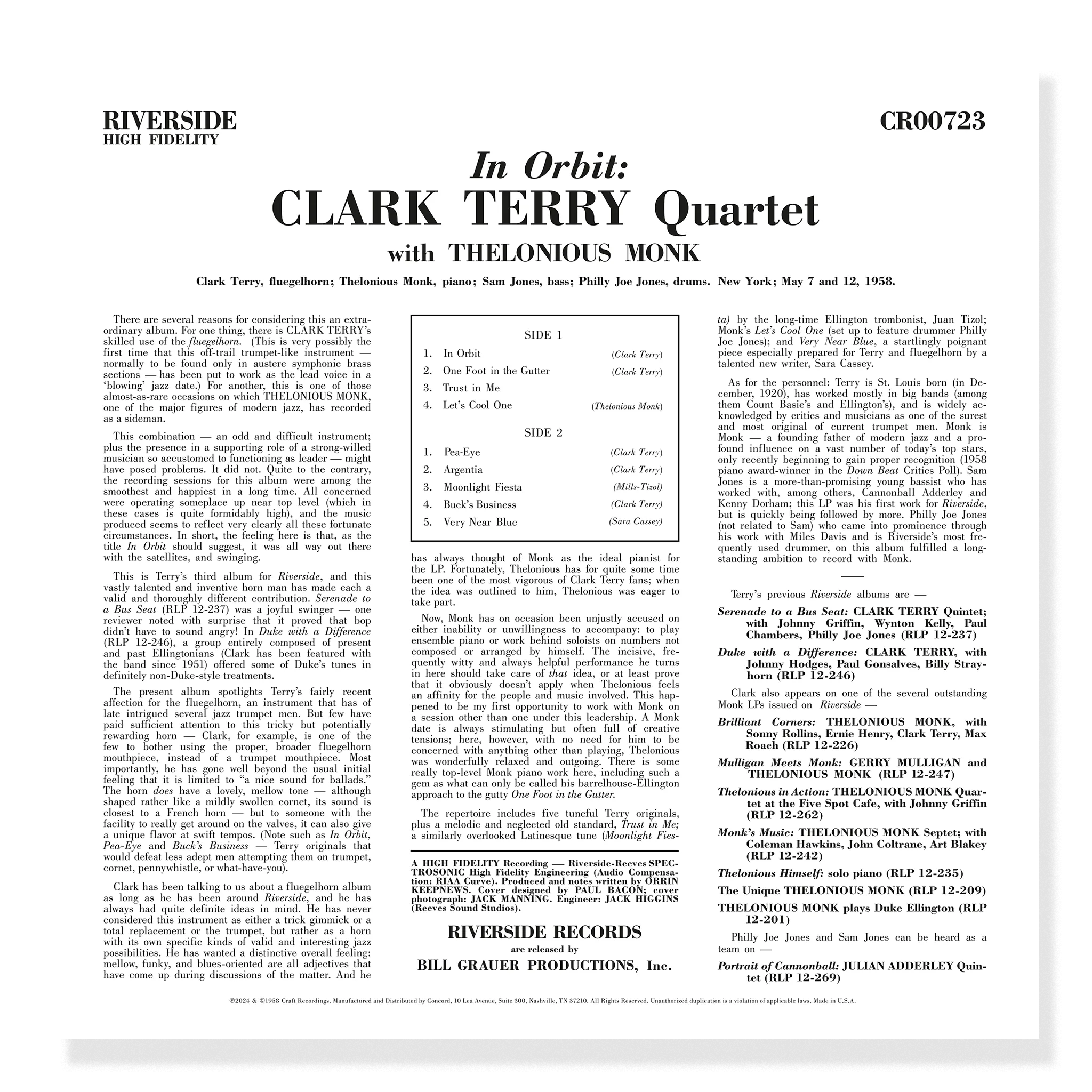 In Orbit (Original Jazz Classics Series) (180g LP)