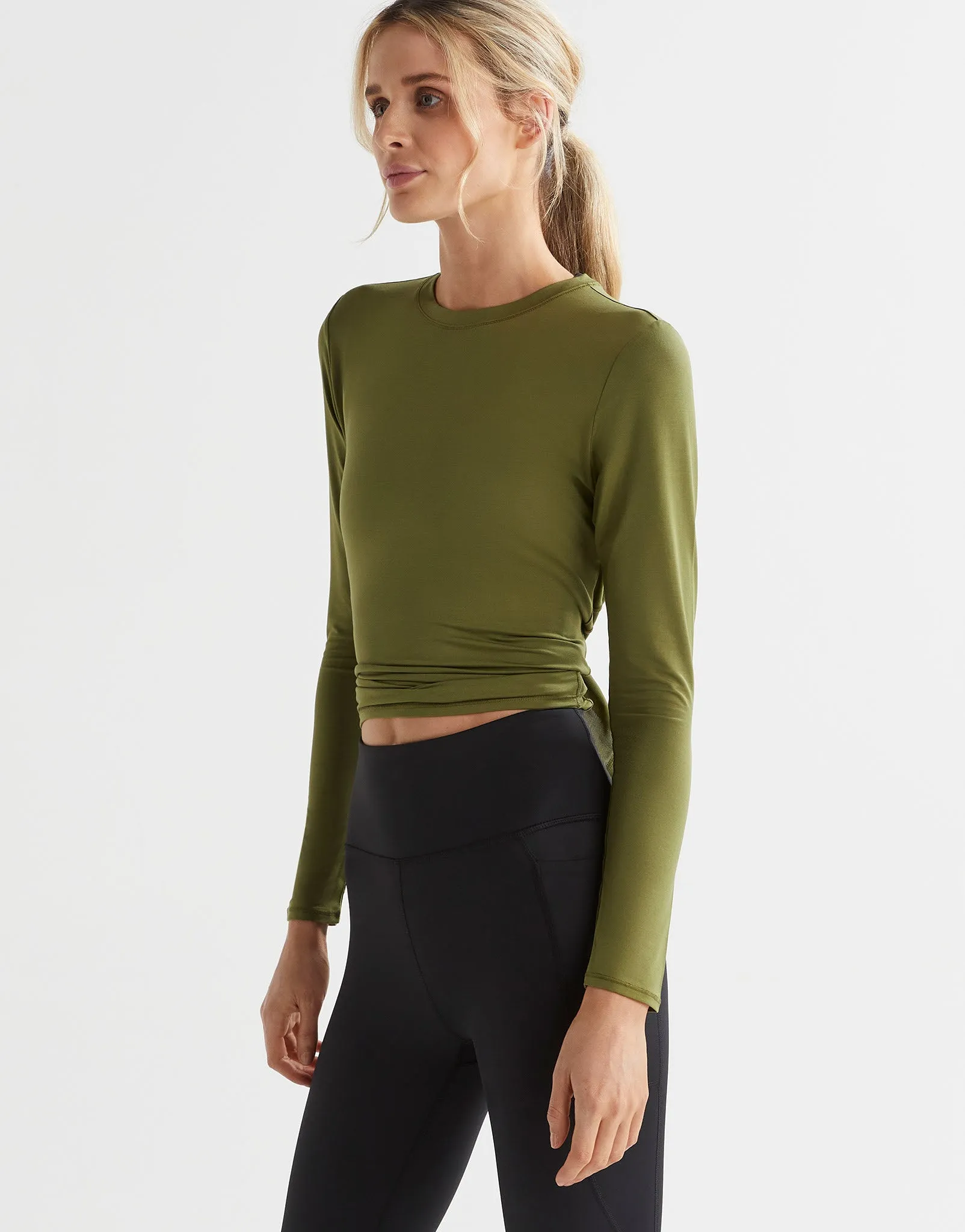 KENDALL Long Sleeve Top - Army Green