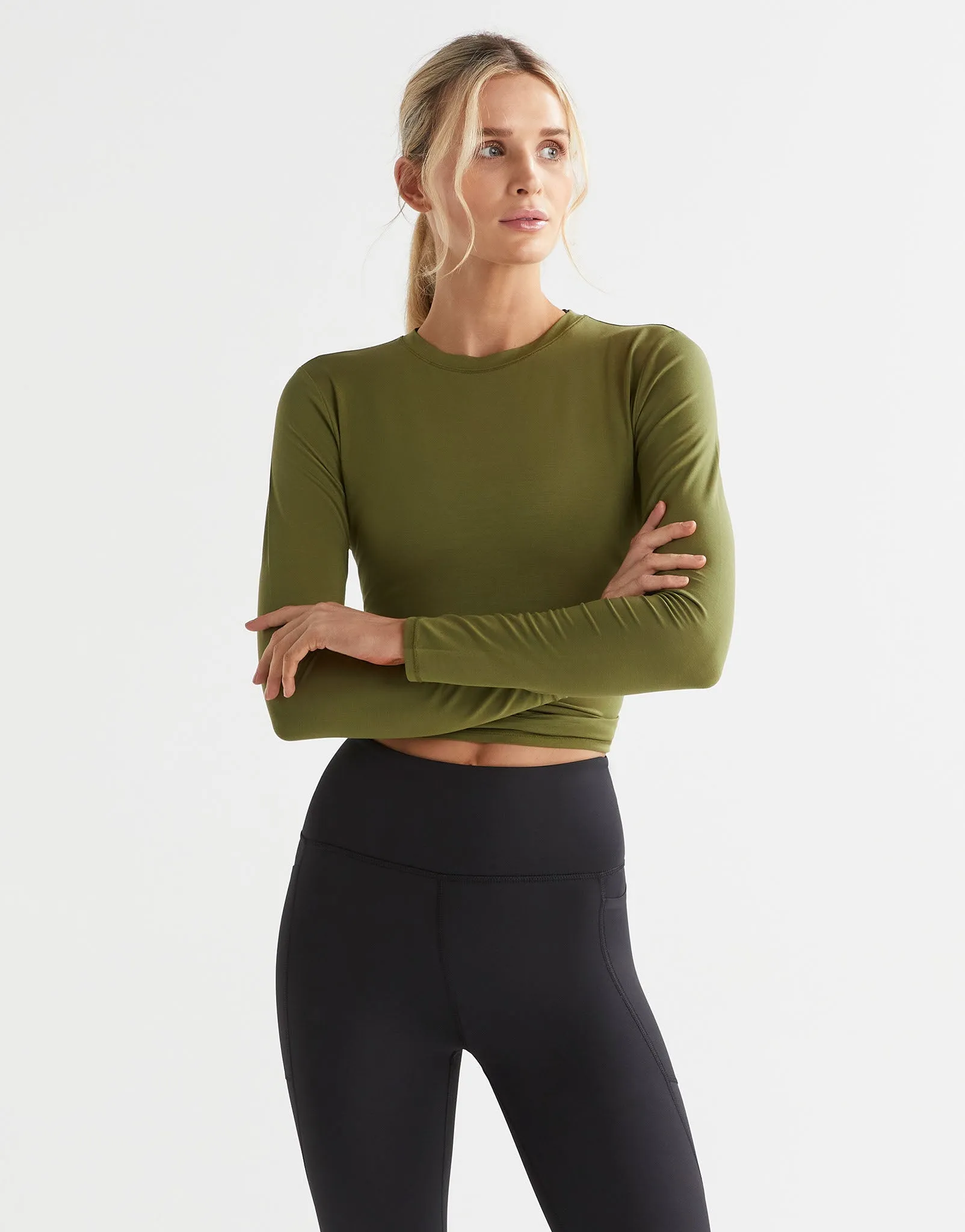 KENDALL Long Sleeve Top - Army Green