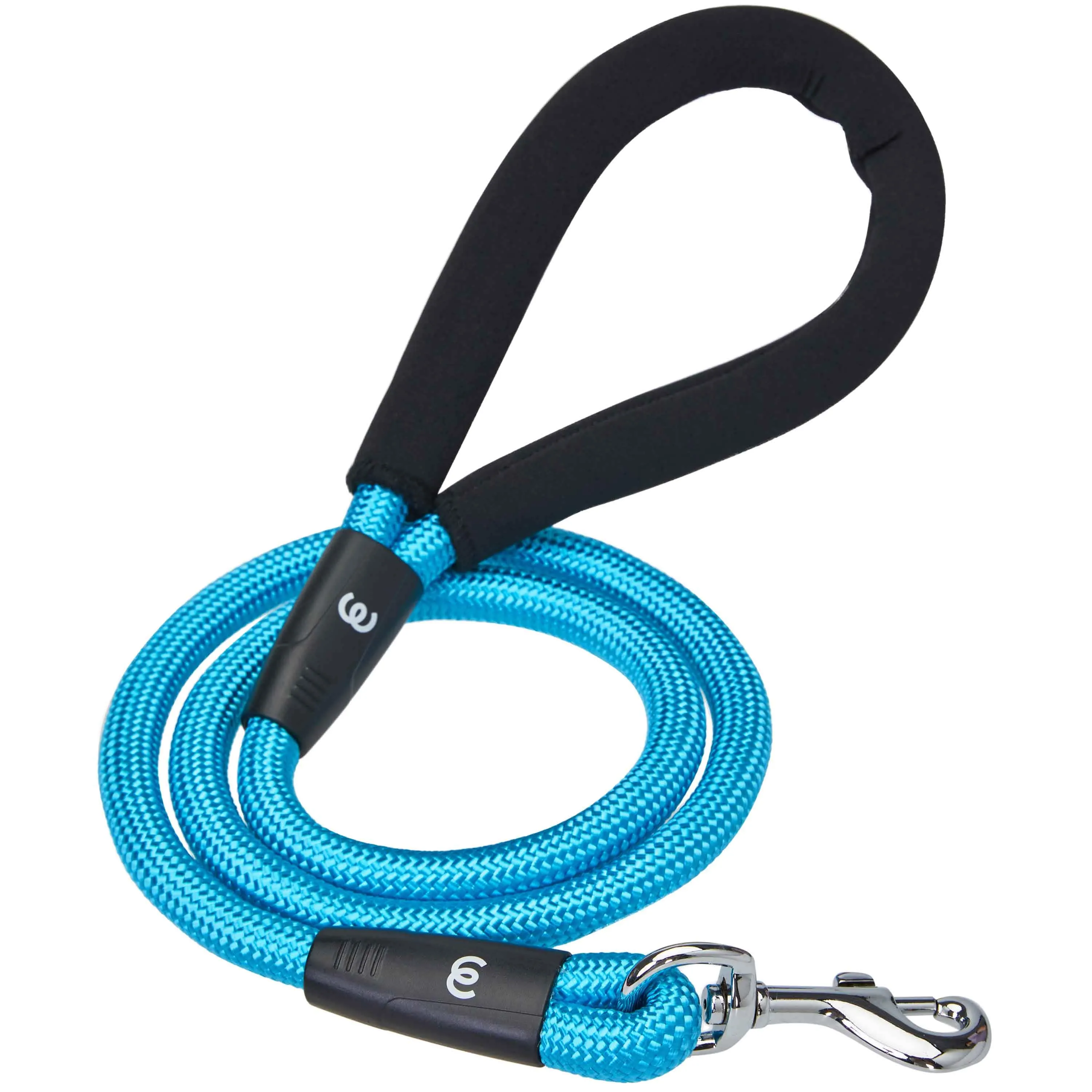Nylon Dog Rope Leash with Neoprene Handle for Girl Boy, 4ft, Blue Pink