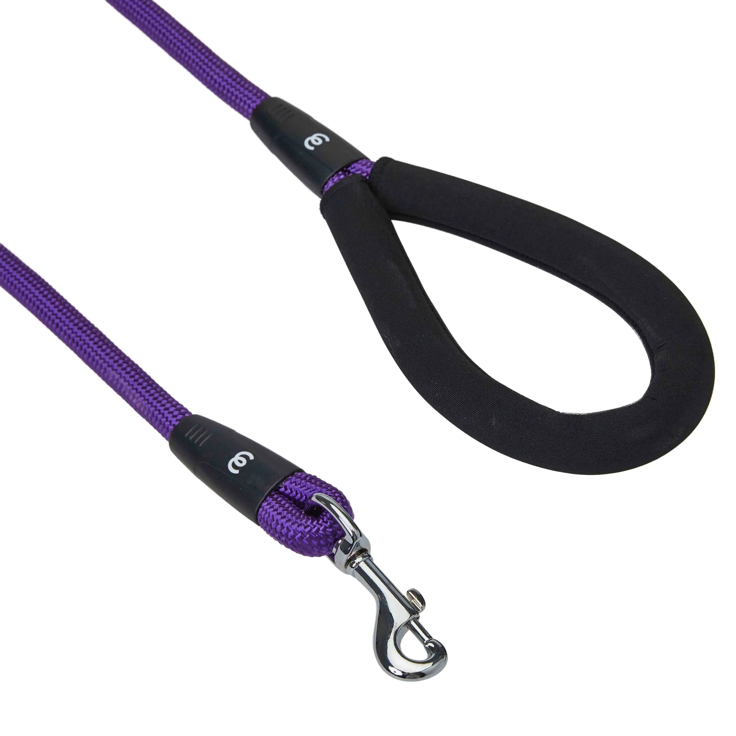 Nylon Dog Rope Leash with Neoprene Handle for Girl Boy, 4ft, Blue Pink