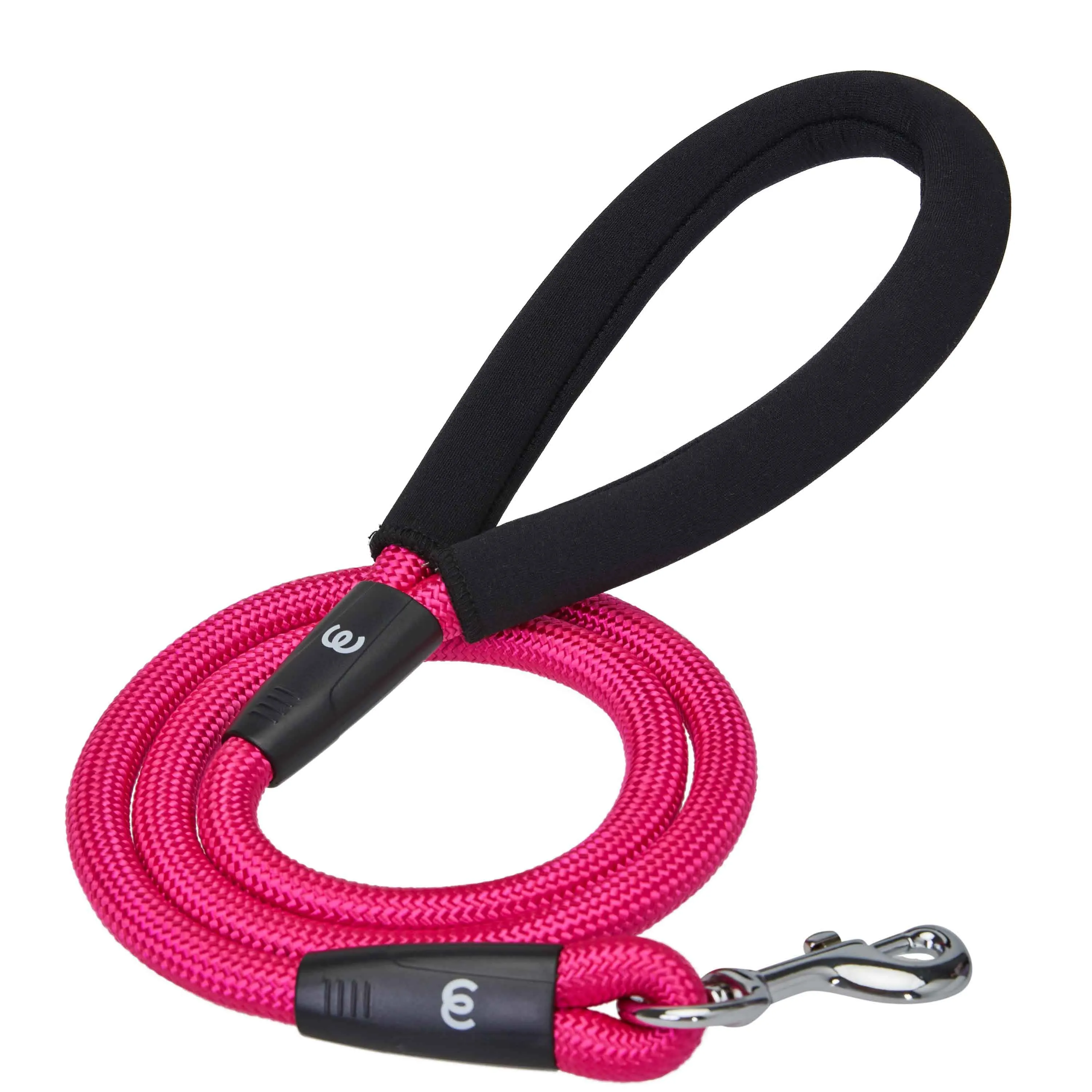 Nylon Dog Rope Leash with Neoprene Handle for Girl Boy, 4ft, Blue Pink