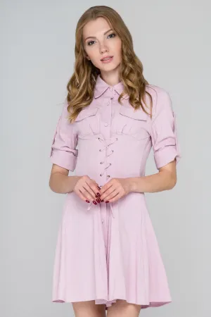 Pink Army Corset Shirt Dress