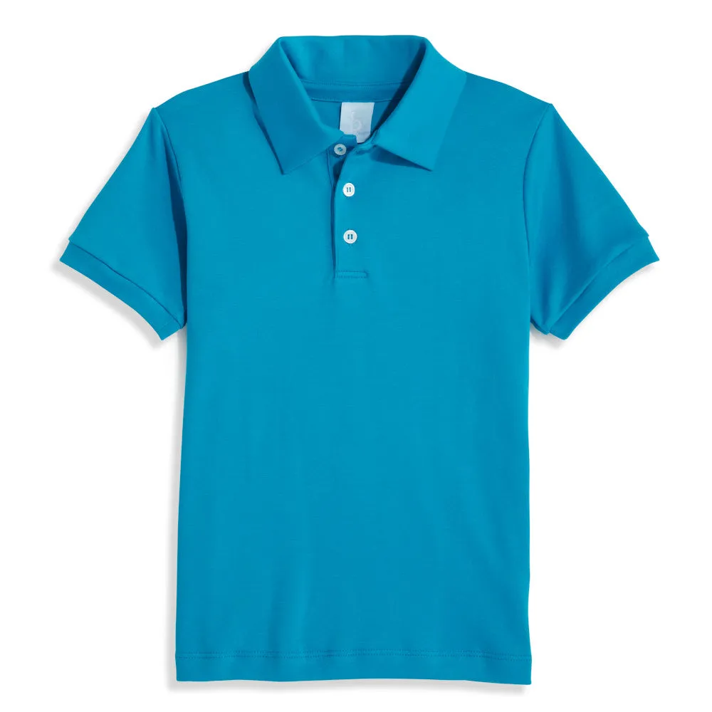 Solid Short Sleeve Pima Polo -- Pacific Blue