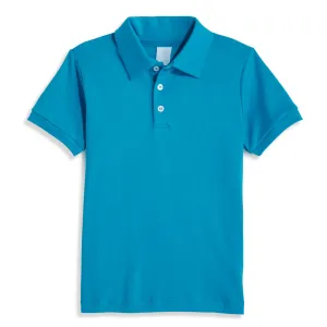 Solid Short Sleeve Pima Polo -- Pacific Blue