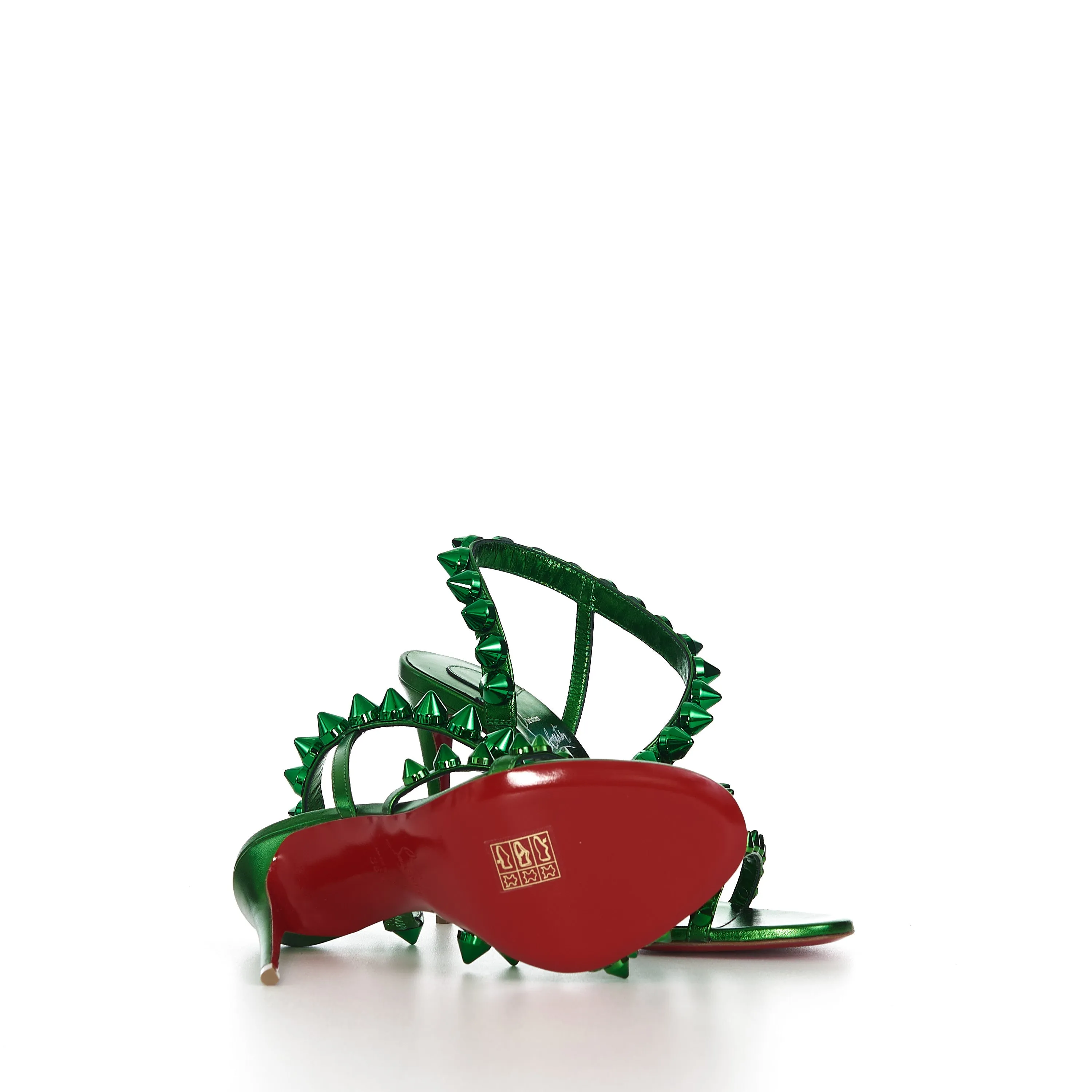 Spikita Strap 100 In Spinach Green Leather With Signature Spikes