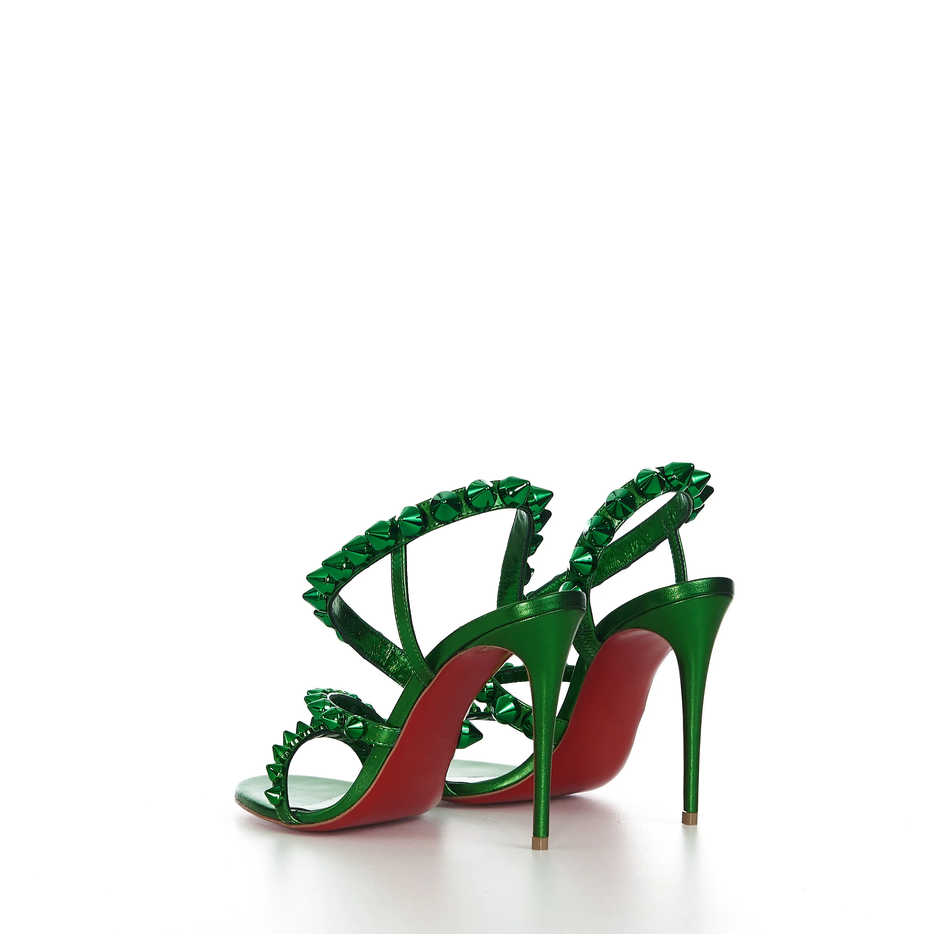 Spikita Strap 100 In Spinach Green Leather With Signature Spikes