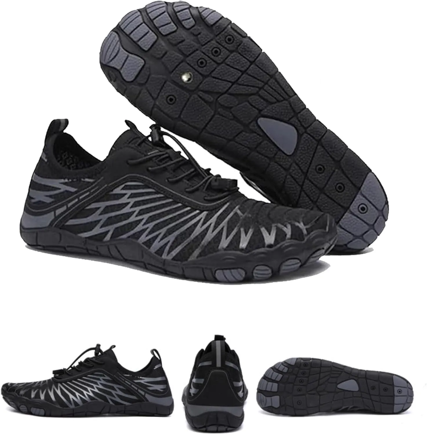 Unisex Trail Barefoot Running Shoes, Hiking Waterproof Trail Knit Trainers Fitness Fivefinger Toe Shoes for Women Men